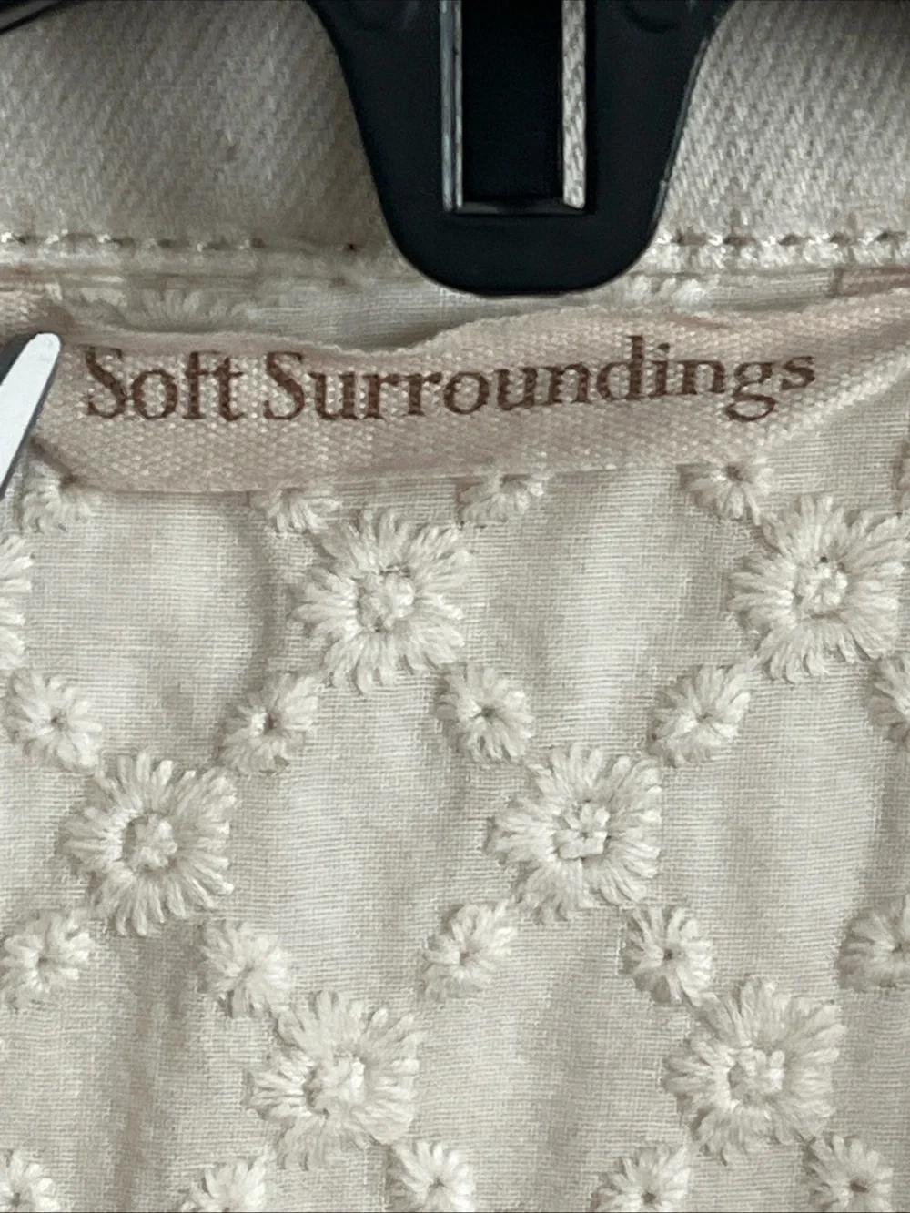 Soft Surroundings Cream Denim Jean Jacket EUC